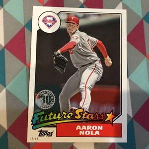 Aaron Nola #62 Phillies Future 17/49 hergestellt 2017 Topps 1987 30. Jahrestag 5x7 - Bild 1 von 2