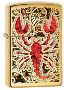 Scorpion Shell Zippo Lighter + Zippo Fluid 125 ml - Picture 1 of 6
