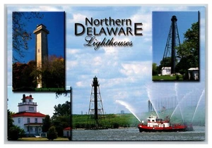 Cartolina cromata North Delaware Lighthouses Liston Marcus Multi View 5,8x4,2 dimensioni - Foto 1 di 2