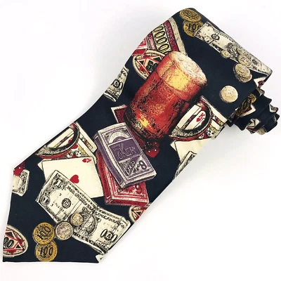 Corbata de juego de casino Surrey Sophisticates 56,5"x4" 100 % seda EE. UU. WPL-283 póker Foto 1 de 4