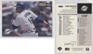 1994 Collector's Choice Team Checklist Silver Signature Tony Gwynn #344 HOF