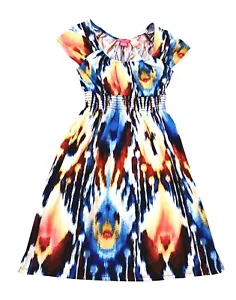 SUNNY LEIGH - Stile Batik - Abito senza maniche elasticizzato aderente e svasato - Taglia: S - Foto 1 di 5