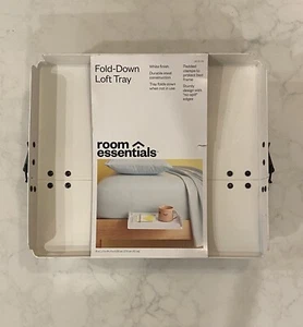 Room Essentials weiße Oberfläche herunterklappbar robust Metall Loft Tablett Nachttisch - NEU - Bild 1 von 3