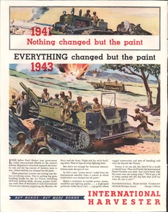 1944 Segunda Guerra Mundial Cosechadora Internacional de Colección Revista Anuncio Tractores Militares - Imagen 1 de 1