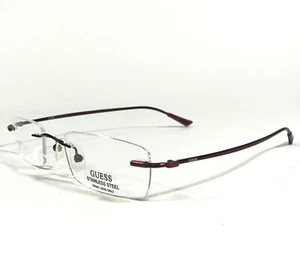 Guess Eyeglasses Frames GU1275 RD Red Rectangular Rimless 48-17-140 - Picture 1 of 11