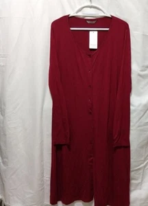 Ekouaer Women's Nightshirt Long Sleeve Button Down Nightgown V-Neck-XL-Wine - Picture 1 of 5