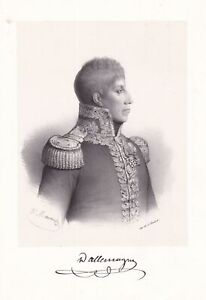 Claude Dallemagne Français Général Révolution Legion D'Honneur Portrait 1840