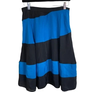 Derek Lam Design Nation blau schwarz Größe 6 gestreift A-Linie Rock - Bild 1 von 6