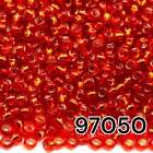 10/0 97050 Preciosa Seed Beads. Red transparent Silver lined.