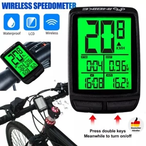 LCD Kabellos Fahrradcomputer Tachometer Funk Fahrrad Kilometerzähler Wasserdicht - Bild 1 von 21