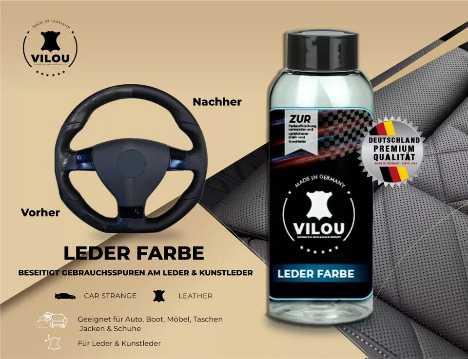 Lederfarbe Schwarz Auto – Reparatur Set Sitze & Lenkrad für BMW Audi Mercedes VW - Bild 1 von 4