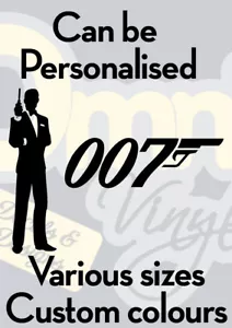 James Bond 007 vinilo calcomanía de transferencia de calcomanía Wall Art Car Laptop Window Sticker - Imagen 1 de 14