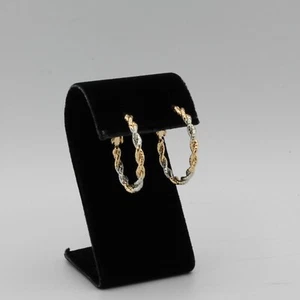 Mehrfarbige vergoldete vergoldet gedrehte Creolen hypoallergen - Bild 1 von 7