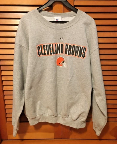 Cleveland Browns Vintage Sweatshirt Men’s XL Gray Retro Logo NFL Brand Cover