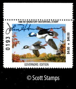 NH6 NH6G 1988 New Hampshire Duck - Governors Edition - Signed by John Sununu - Picture 1 of 1
