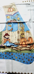 Cranston Cut and Sew Vest Autumn Afternoon Pumpkin Fall Scarecrow Cotton Panel - Picture 1 of 7