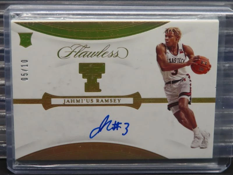 2020-21 Flawless Collegiate Jahmi'us Ramsey Team Logo Gold Rookie Auto RC #5/10