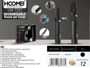 X Afeitadora Corporal Hoomei HM-7292 Recargable USB 5 Peines Mango Extensible - Imagen 1 de 1