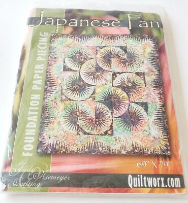 JUDY NIEMEYER "ABANICO JAPONÉS" 69" X 79" PATRÓN DE PAPEL EDREDÓN SIN USAR  Foto 1 de 2