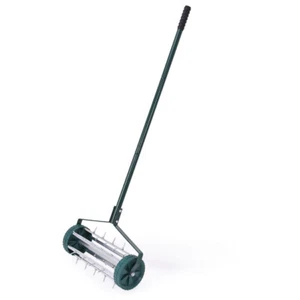 Garden Hand Tools Lawn Aerator 18" Heavy Duty Rotary Push Tine For Soil Aeration - Picture 1 of 12