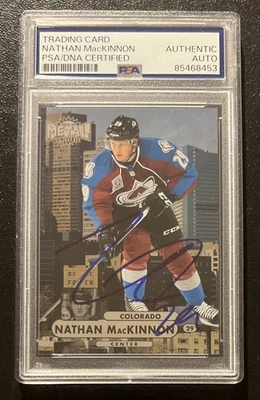 2013-14 UD Metal Nathan MacKinnon Auto Autograph Signed Rookie Card Rare PSA Rc - Image 1 of 2