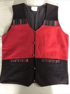 Chaleco de lana del Himalaya Lost Horizons bordado en Nepal - grande - funciona pequeño Foto 1 de 4