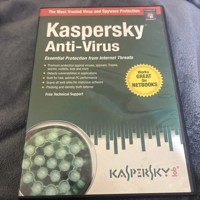 KASPERSKEY Lab Anti-Virus 2010  Protection PC Computer Security Software & Code  - Image 1 of 4