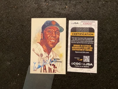 Willie McCovey Signed Autographed Perez Steele Hall of Fame Postcard #196 JSA - Image 1 of 2