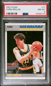 1987 Fleer #77 Chris Mullin Golden State Warriors PSA 8 NM-MT - Picture 1 of 2