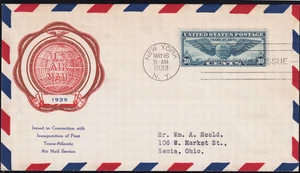 US Scott #C24, Trans-Atlantic FDC, VF, bellissima copertina, SCV $50. - Foto 1 di 2