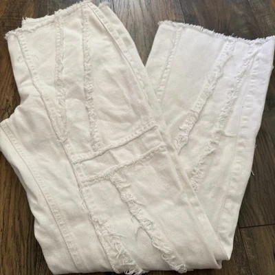De Colección NewPort News Jeanology Blanco Funky Fray Festival Boho Hippie Para Mujer Talla 12 Foto 1 de 4