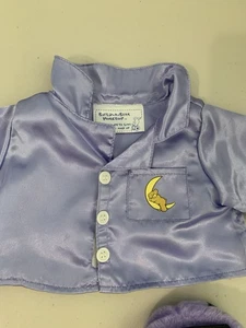 Camicia da officina Build-A-Bear BAB pigiama top blu loungewear peluche orsacchiotto - Foto 1 di 5