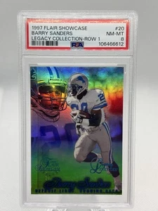 1997 Flair Showcase Barry Sanders Row 1 Legacy Collection /100 #20 PSA 8 - Picture 1 of 2