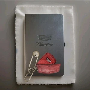 CADILLAC Notebook Journal Debossed Logo Vegan GM Notepad Hard Cover Italy Made - Picture 1 of 8