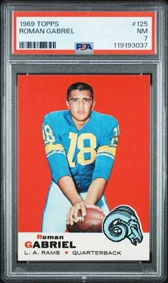 1969 Topps Roman Gabriel #125 Rams PSA 7 NM - Image 1 of 2