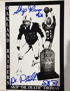 FOTO 8x10 firmata SKIP THOMAS Oakland Raiders con certificato di autenticità - Foto 1 di 4