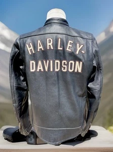 Chaqueta de cuero Harley Davidson Birler para hombre negra envejecida 3XL 97096-12VM - Imagen 1 de 14