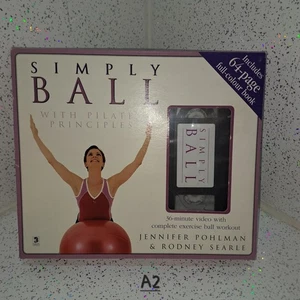 Simply Ball With Pilates Principals (VHS) +book Jeniffer Pohlman & Rodney Searle - Picture 1 of 4