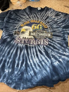 Harley Davidson Sturgis 60th Anniversary Black Hills Rally T Shirt Mens XL - Picture 1 of 4