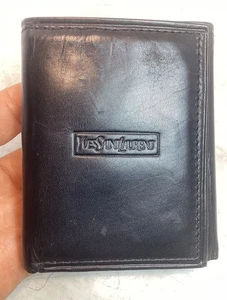 Yves Saint Laurent YSL - Herren Geldbörse Trifold Schwarz Weiches Leder - Vintage - Bild 1 von 18