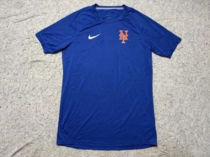 New York Mets Shirt Mens Small Blue MLB Baseball Nike Dri Fit Player Issue - Picture 1 of 11