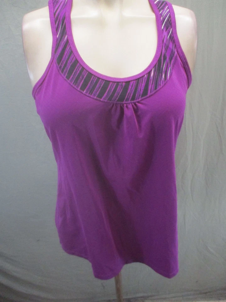 LUCY Size M Womens Purple Scoop Neck Athletic Racer Back Training Tank Top 797 - Image 1 of 4