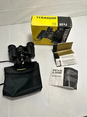 Bushnell Insta Focus 7 X 35 Binoculars 420ft @ 1000yds w/ Soft Case Manual - Image 1 of 4