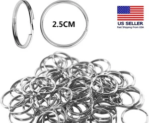 Set 50/100 Stck. Schlüsselanhänger Ketten Spaltring Hoop Metallschlaufe Stahl Zubehör 25 mm - Bild 1 von 6
