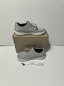 Vessi Weekend Sneaker Nimbus Steel Grey Size J4 Kids Brand New