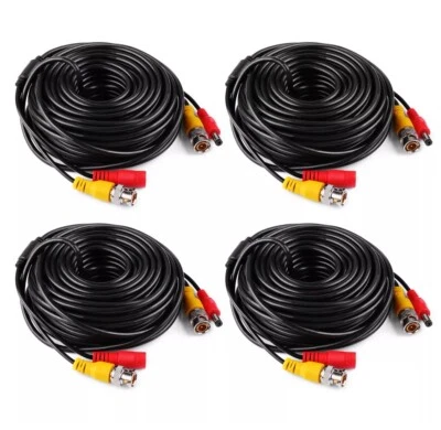 60ft  Extension Video DC BNC Power Cable for Security Camera System. 4 Pack . - Image 1 of 3