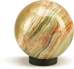 3" Green Onyx Sphere – Hand-Carved in Pakistan, Elegant Décor, No Stand - Picture 1 of 4