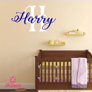 Name Initial Monogram, Personalised wall stickers for boys, Boy wall stickers - Picture 1 of 6