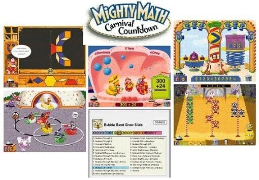 Mighty Math: Carnival Countdown (Ages 5-8) (CD, 1997) Win/Mac - NEW CD in SLEEVE - Image 1 of 1