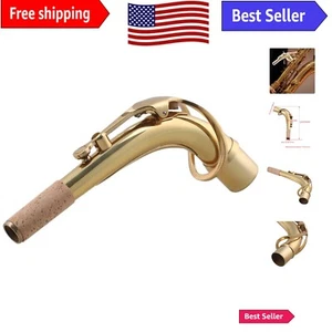 Antique Finish Brass Bend Neck with Professional Leather Pads for Alto Saxophone - Picture 1 of 8